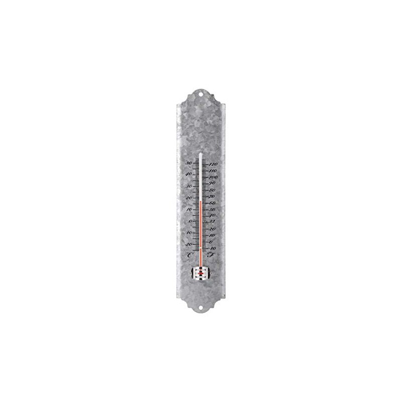 MAISONICA 30cm Wall Thermometer - Galvanised Zinc Rust Proof Garden