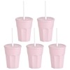 Engelland - 5 x Plastic Cups with Lids, Pink, Drinking