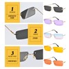besbomig Rimless Sunglasses Women Men Retro Glasses for Festival Rrave