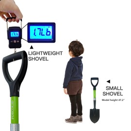 FORCOLID Beach Shovel,Kids Shovels for Digging,Short Handle Metal Shovel,Small Shovels for Gardening,Camping,Planting,27Inches,Green