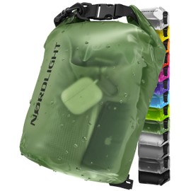 Nordlight Dry Bag 15 L Waterproof Bag – (Dark Green) Waterproof Pack Bag with Roll Top Closure and Shoulder Strap for Swimming, Bathing, Beach, Canoeing, Stand-Up Paddling, Diving