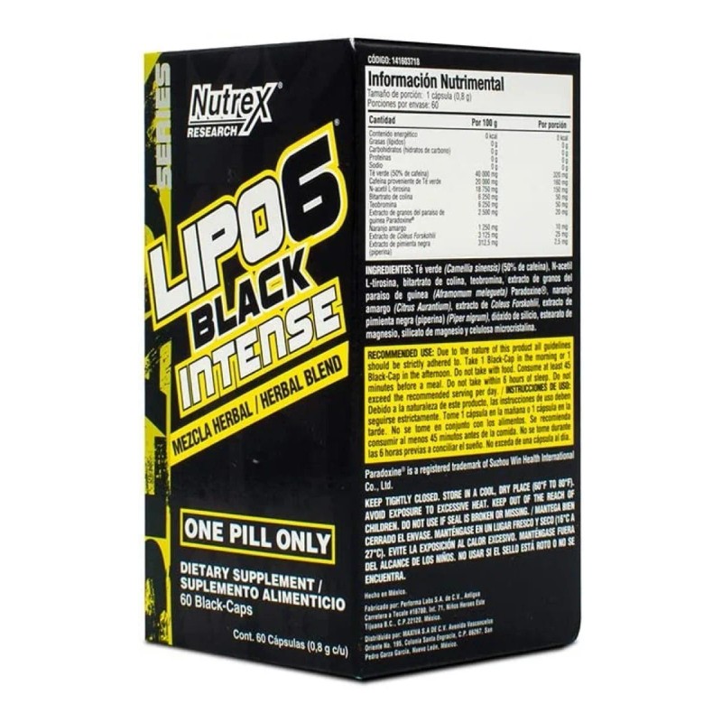 Nutrex Lipo 6 Black Uc Intense 60 Caps (60srvs) Sf