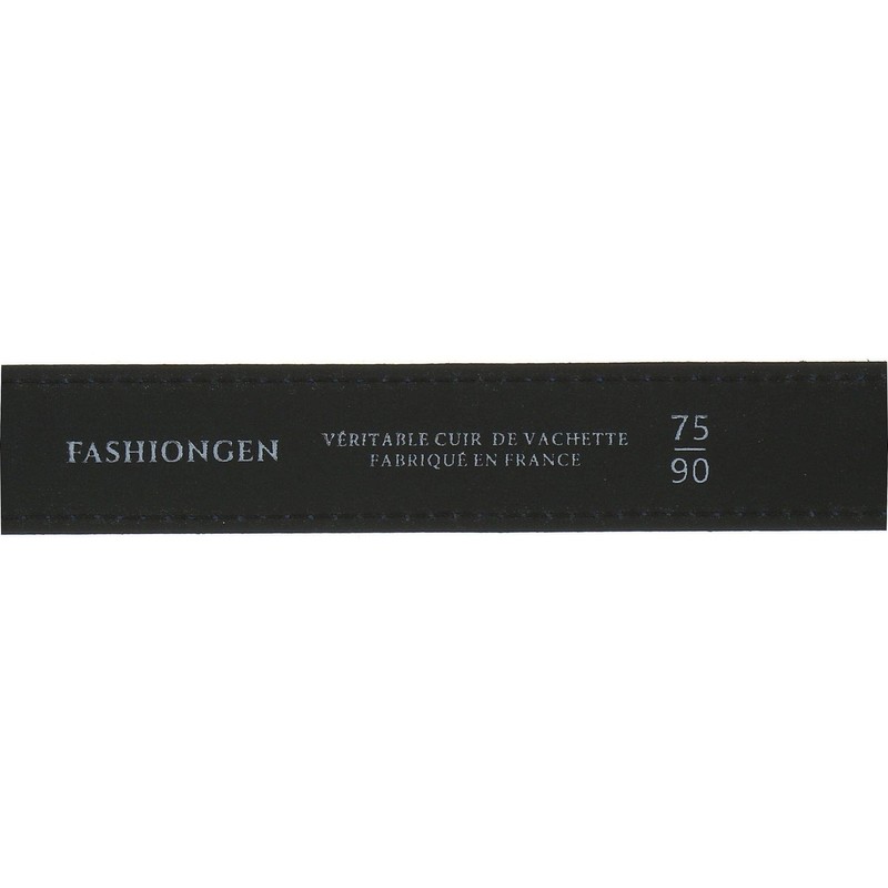 FASHIONGEN - LUNA Women's Italian Leather Belt, Black (gold buckle)