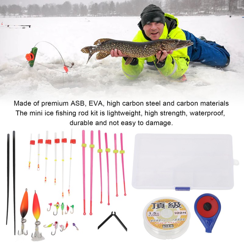 Mini Ice Fishing Rod Reel Combo Portable Ice Fishing Pole