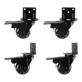 MALLLALA Set of 4 Caster Wheels, 2 inch L-Shaped Bracket Casters, Swivel Castor, Furniture Caster with Brakes for Cots, Flower Stands, Desks, 500 lbs Loading Capacity
