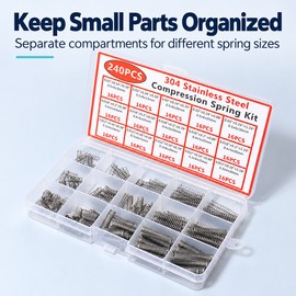 Stainless Steel Compression Spring Assortment for DIY Repairs – 30 Mixed Sizes with Storage Cases, 240/480/720 Pieces