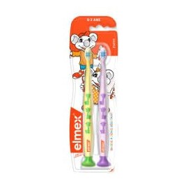 Elmex 2 Toothbrushes Beginner Soft 0-3 Years Old - Blue and Purple