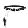 Eigso Punk Belt Women's Black PU Leather Alloy with Chains