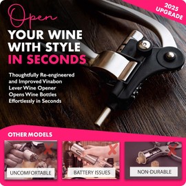 VINABON Juego de abridor de vino todo en uno 2023 - Juego de abridor de botellas de vino premium (6 piezas)