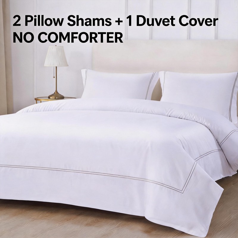 AORISSI 100% Cotton Duvet Cover Set Soft Comfortable with Embroidery