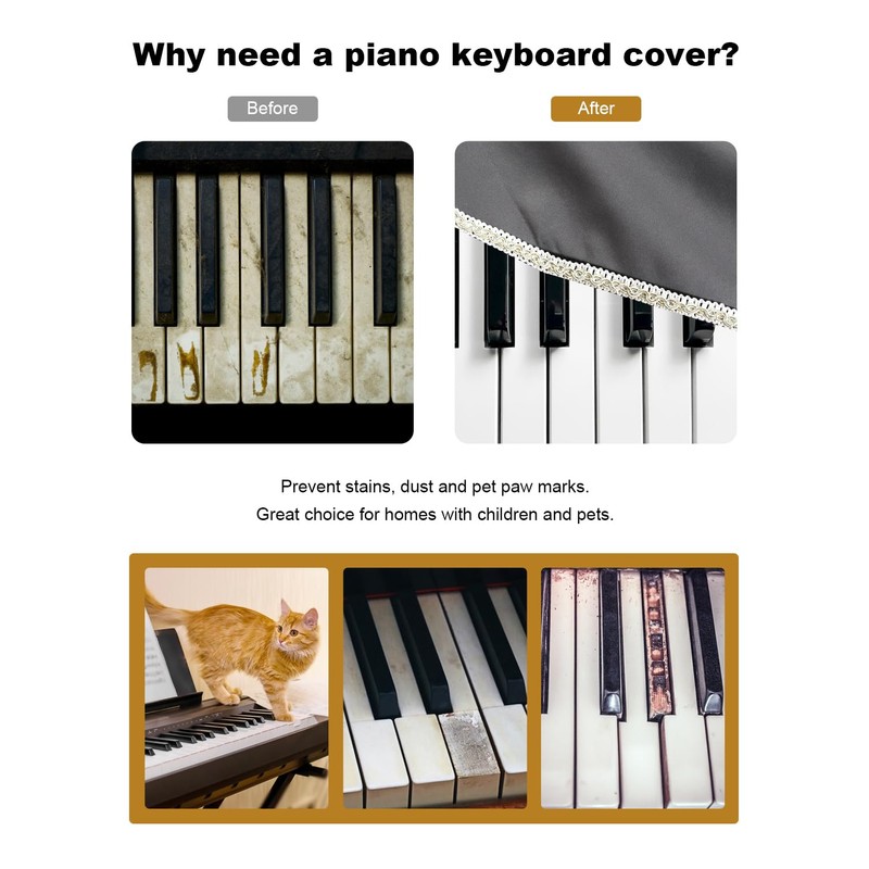 88 Keys Digital Piano Keyboard Cover, Waterproof Dustproof Oxford Fabric,