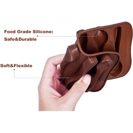 Bamutu Spoon Shape Molds 3 PCS-6 Cavity Chocolate Candy Gummy Molds Food Grade Chocolate Ice Jelly Silicone Mold Homemade Cupcake Candy Bake Ware Baking Tools