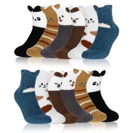PVYHALBJKX Luxurious Therian Fuzzy Socks for Women – Ultra-Soft Winter Sleep Socks with Charming Animal Theme – Fluffy Slipper Socks, Paw Socks, Cat Socks for Cozy Comfort and Warmth