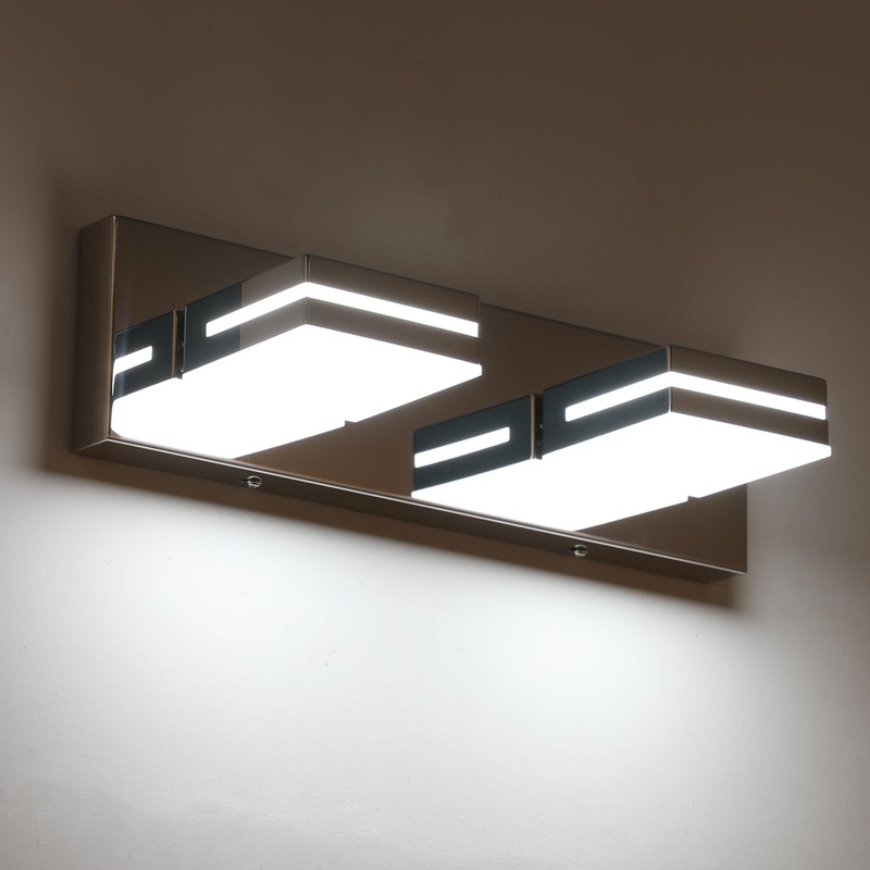SineRise LED Modern Bathroom Vanity Light Fixtures (2-Light, 15.5-Inch), Chrome