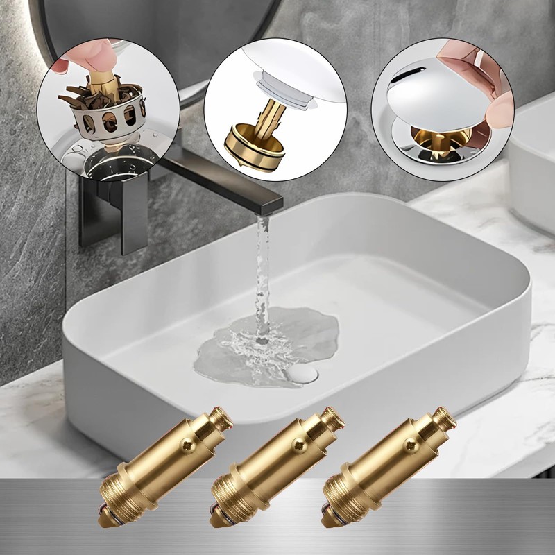 Bettinay 3PCS Pop Up Sink Plug Replacement, Universal Fit Pop
