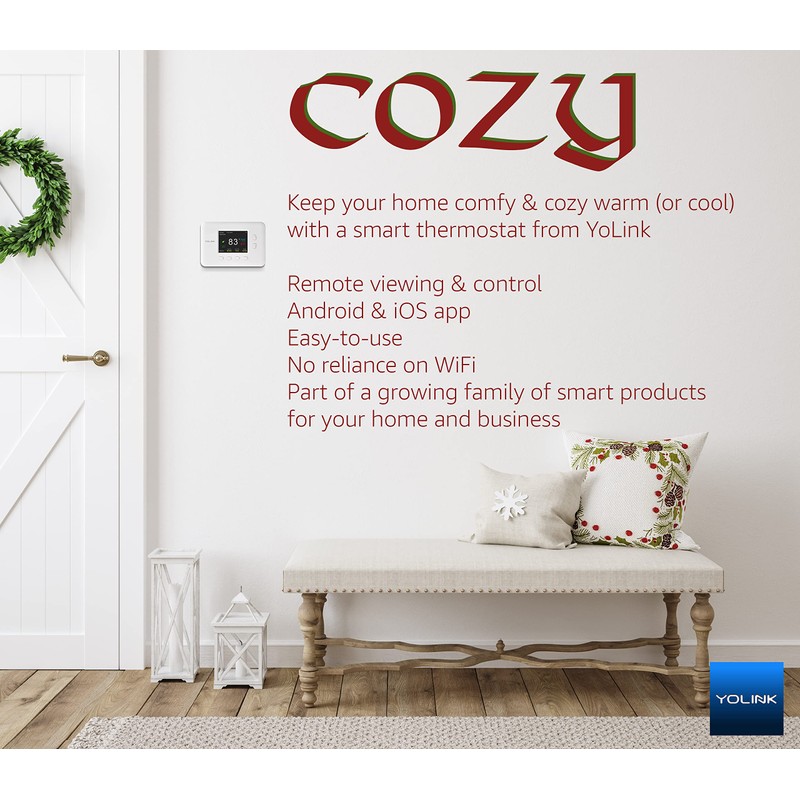 YoLink Smart Thermostat, Now Heat Pump Compatible, Android & iOS