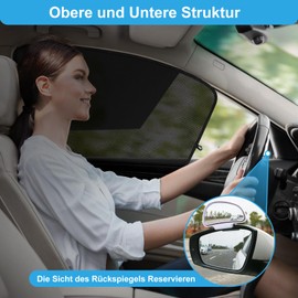 DIZA100 Sun Protection Car Baby, 2 Pack Magnetic Half Blackout and Half Transparent Sun Protection Children, Front Side Window Curtain for UV Protection