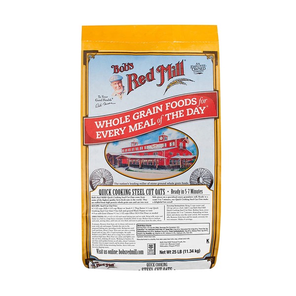 Bob's Red Mill Quick Cooking Steel Cut Oats, 25 Pound