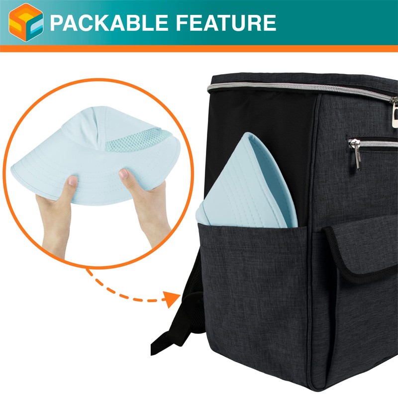 SUN CUBE Sombrero de sol para mujer, solapa de cuello