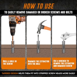AMERICAN MUTT TOOLS 5pc Spiral Screw Extractor Set – Cr-Mo Bolt Extractor Kit – Easy Out Bolt Extractor Set, Stripped Screw Extractor, Easy Out Screw Extractor Set, Ez Out, Broken Bolt Extractor Kit