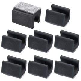 PATIKIL 14mm Rectangle Chair Leg Cover with Felt Pad, 8Pcs Slide Smoothly No Scratches No Noise Furniture Feet Hardwood Protectors Tips Floor Glides Tubing Caps for Office Home, Black