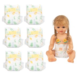 6 Pieces Sets Reborn Baby Doll Diapers Washable and Reusable for 18-22 Inch Reborn Baby Dolls Clothes Accessories Girls Boys Cloth Diapers