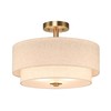 XiNBEi Lighting 16inch Semi Flush Mount Ceiling Light, 3-Light Brass