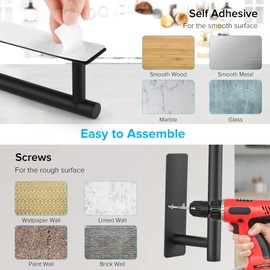 2nd Gen Paper Towel Holder Under Cabinet No Drilling, [More Sturdy] Self Adhesive or Drilling Paper Towel Holder Wall Mount for Kitchen, RV, Bathroom [Fit Mega Paper Towel Roll] SUS304 Stainless Steel