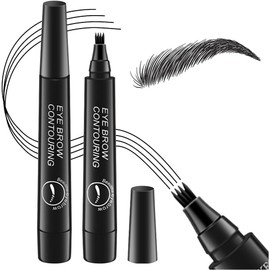SKYVII New Sensory Eyebrow 4D Liquid Eyebrow Color Retention Vivid Folk Brush Liquid Eyebrow Waterproof Cosmetic Makeup Pen 4 Tip Eyebrow, Tiny My 4 Tip Blow,4 Tip Precision Eyebrow Pen, Long Lasting