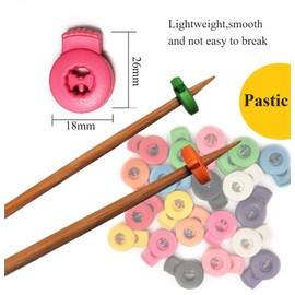 Generic 20Pcs Knitting Needle Stoppers, Needle Point Locks, Plastic Stitch Stoppers, Single Hole Spring Toggle Stopper Knitting Accessories, Small
