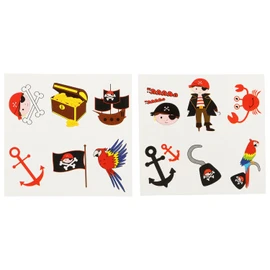 com-four® 96 x Temporary Pirate Tattoos for Children - Decal Set for Boys & Girls - Party Bags Children's Birthday, Party Gifts, Treasure Hunt, Pirate Theme Party