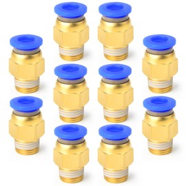 ERGAOBOY 10 Pcs 10mm Tube OD x 1/8 BSP Male Straight Push to Connect Pneumatic Connector Fittings (PC10-01)