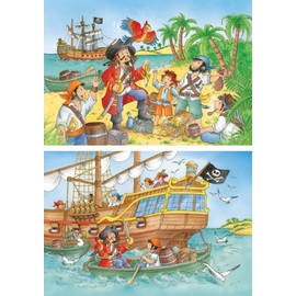 Ravensburger 09168 Jigsaw Puzzle Pirates' World Two x 20-Piece Puzzles