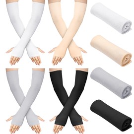 Bememo Fingerless Elbow Length UV Protection Gloves - 4 Pack