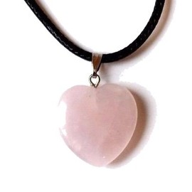 Stone of Love - Reiki Energy Charged Rose Quartz Crystal Heart Pendant with Cord (Beautifully Gift Wrapped)