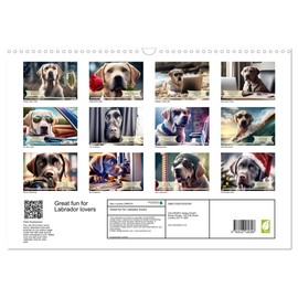 Great fun for Labrador lovers (Wall Calendar 2026 DIN A3 Landscape), CALVENDO 12 Month Wall Calendar