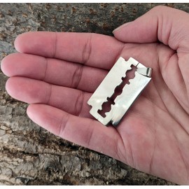 Kiss of Leather Large Razor Blade Pendant Stainless Steel No. 76