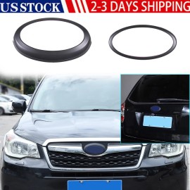 autotrim000 Matte Black Front+Rear Emblem Badge Cover Trim  For Subaru Forester 2013-18 2PC