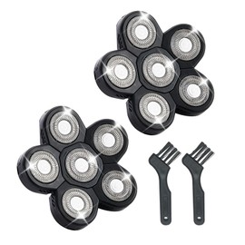 6 Head Shaver Replacement Razor Heads for Many Brands Bald Men's Electric Foil Shaver Replacement,Universal Shaver Replacement Blades for Electric Razor for Men Bald and Face (Black)