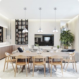 Kira Home Belle 9" Modern Industrial 1-Light Pendant Light, Adjustable Length + Shade Swivel Joint, Chrome Finish