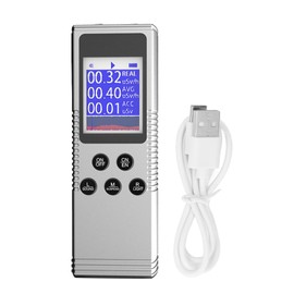 Geiger Counter High Accuracy β γ X Ray Pen Clip Digital Radiation Monitor with Sound Light Alarm 5V 1A Silver White