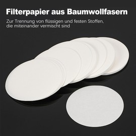 OioTuyi Pack of 100 Round Filter Paper, 11 cm, Medium Flow Speed for Laboratory and Coffee Filter, White
