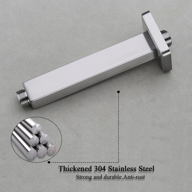 Square Shower Arm, BSTIIU 4 Inch Ceiling Mounted Shower Extension