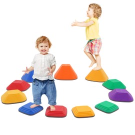 11PCS Stepping Stones For Kids,Durable Non-Slip Balance Stones For Toddlers,Indoor & Outdoor Obstacle Course Toys,Develops Balance & Gross Motor Skills