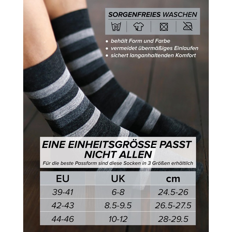 vitsocks Men's Merino Socks 80% Wool Warm Breathable (Pack of
