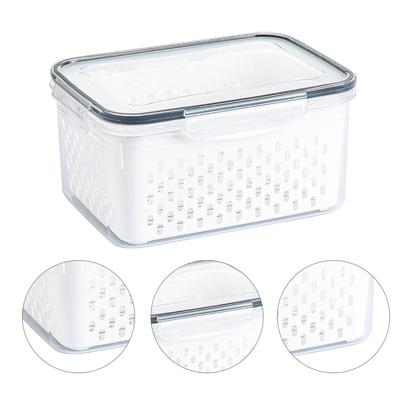 1750ml Fruit Storage Containers for Fridge, Transparent Fruit Vegetable Storage