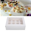 6PCS Set Cupcake Container 12 Holes Cardbord Bakery Pastry Carrier