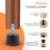 Adjustable 1/4" Rubber Threaded Furniture Levelers - 16 Pack |