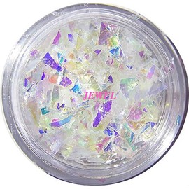 [Jewel] 乱切ri Holo Aurora White 0.7 oz. Crash Hologram Pastel Color Material, Macrame, Resin Nail Art Parts Lame Film