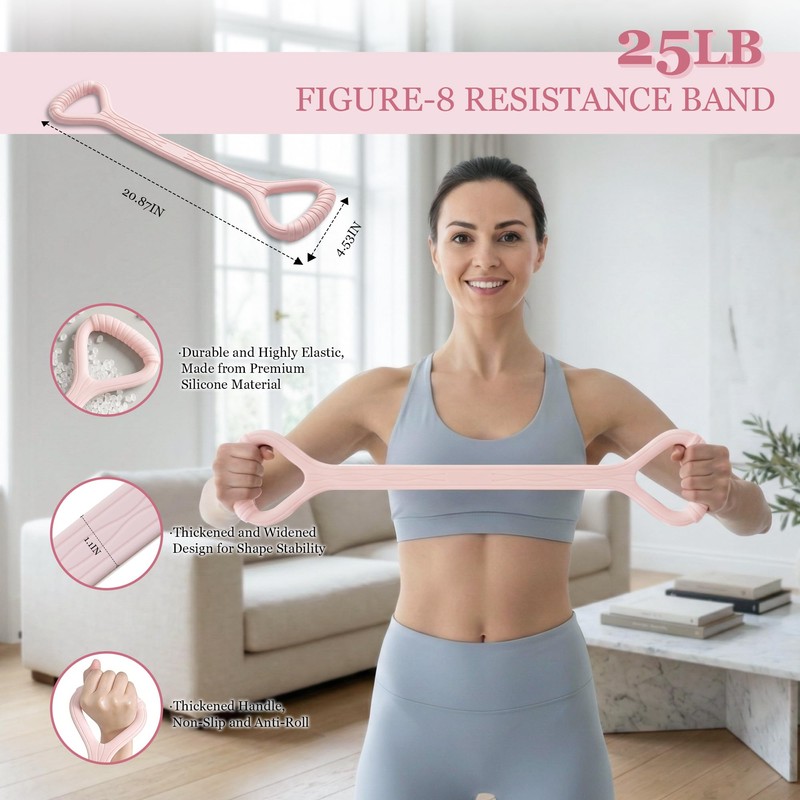 HIMESPORNER Multifunction Pedal Resistance Band with Handle and Ankle Straps,
